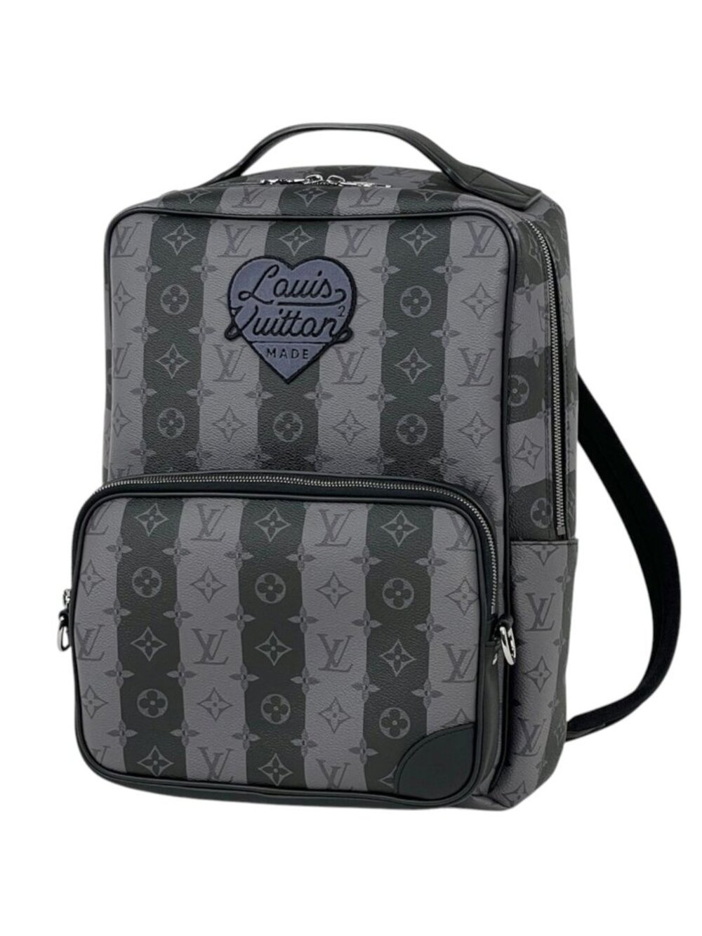 Louis Vuitton Modular Backpack Monogram Stripe 2-Way Eclipse Black Gray